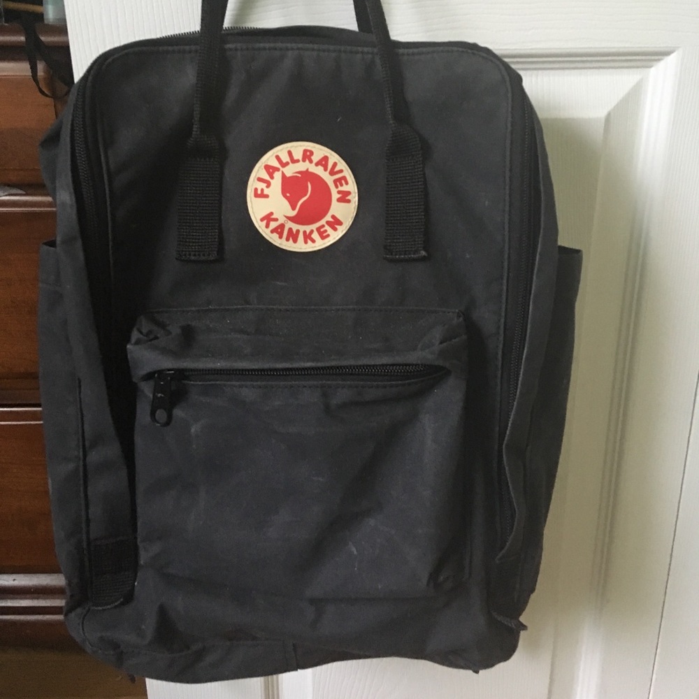 AUTHENTIC Black Fjallraven Kanken Laptop Backpack